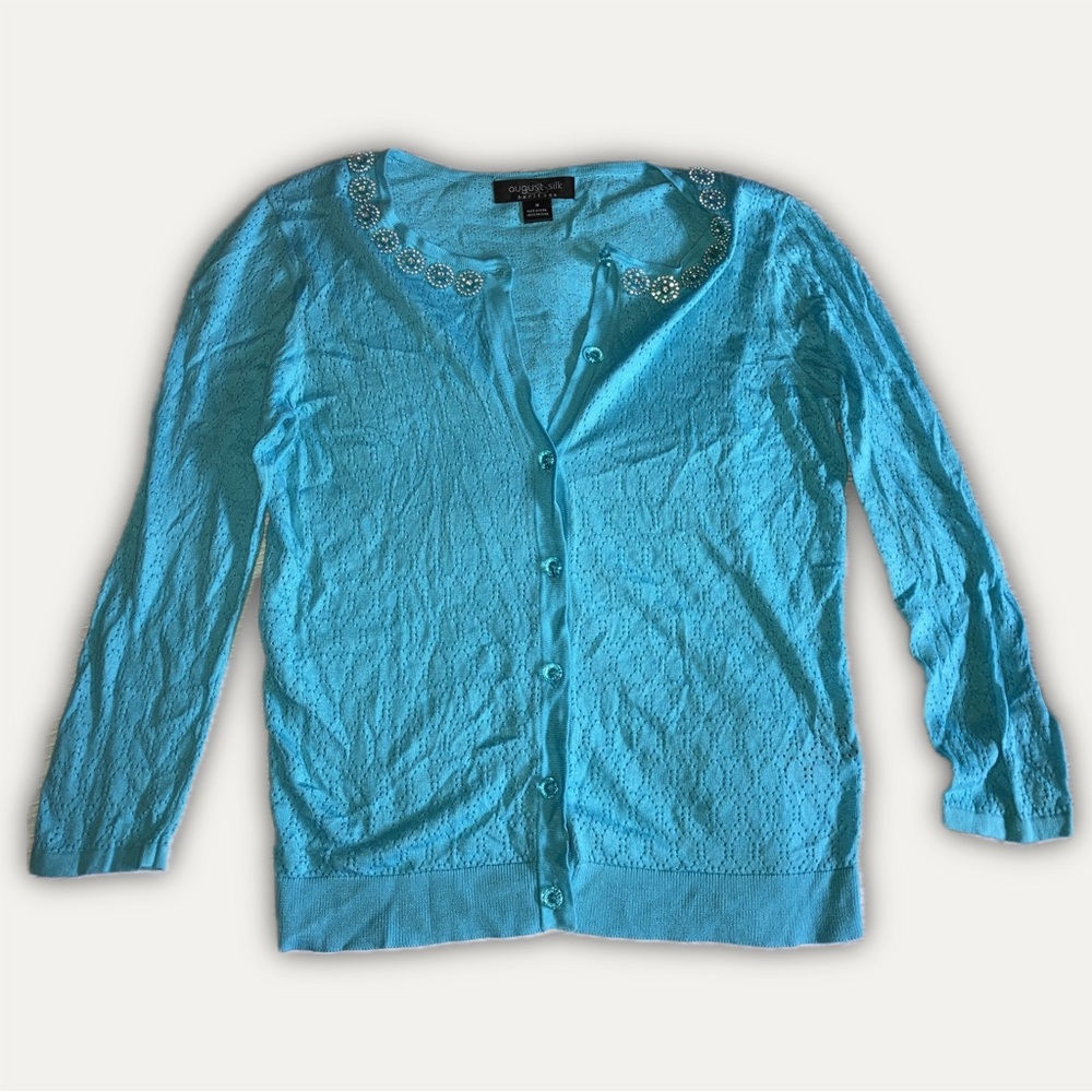 Coldwater Creek Turquoise Cardigan Sweater